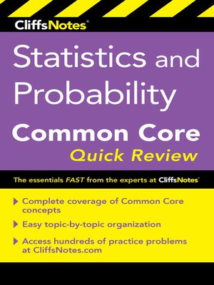 cover image of CliffsNotes Statistics and Probability Common Core Quick Review
